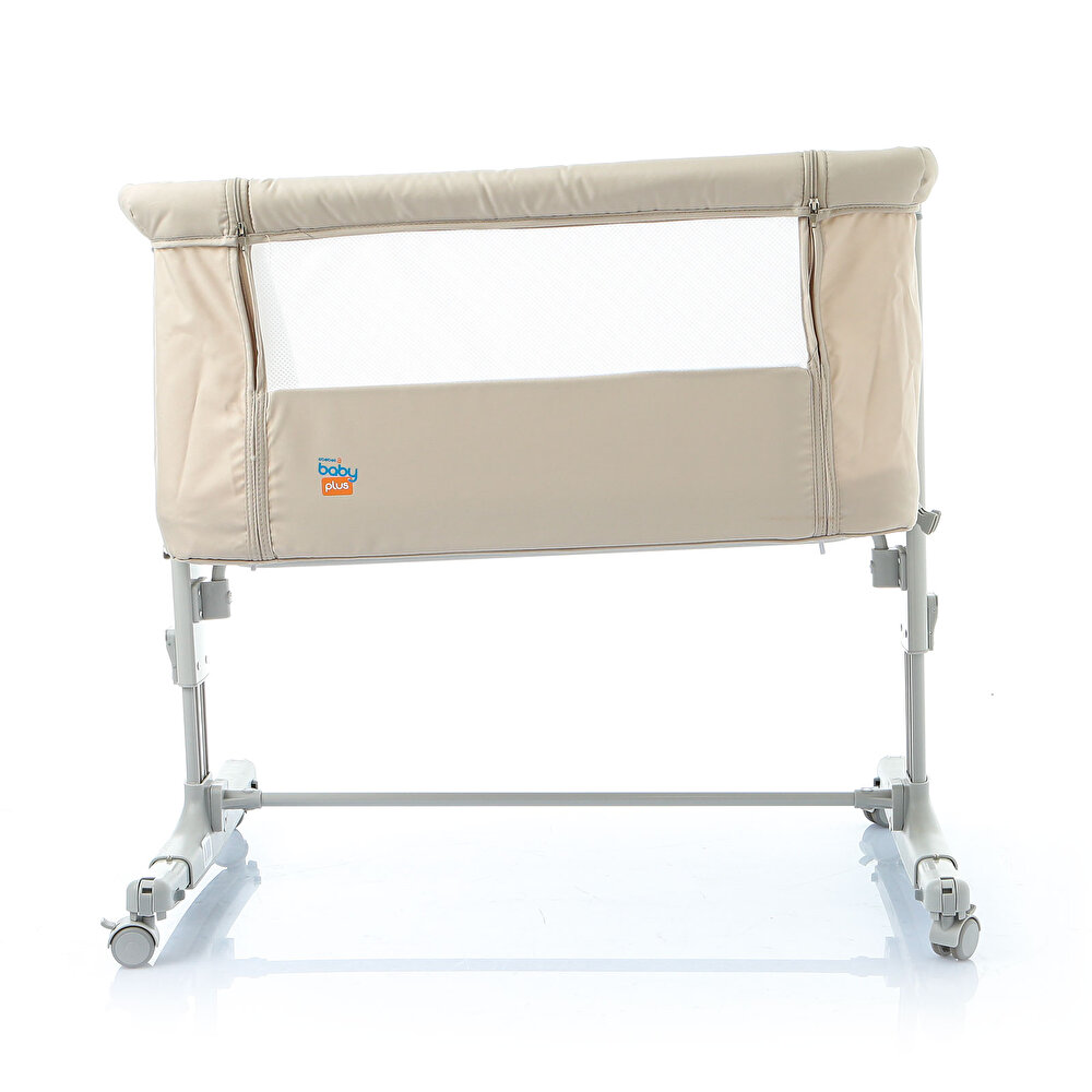 Anne Yanı Asansörlü ve Sallanabilir Bebek Beşiği Bej