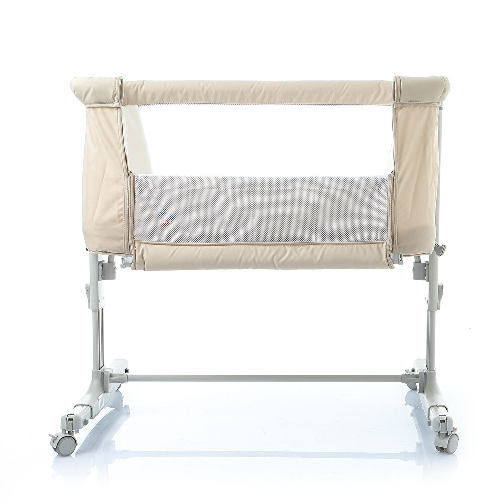Anne Yanı Asansörlü ve Sallanabilir Bebek Beşiği Bej