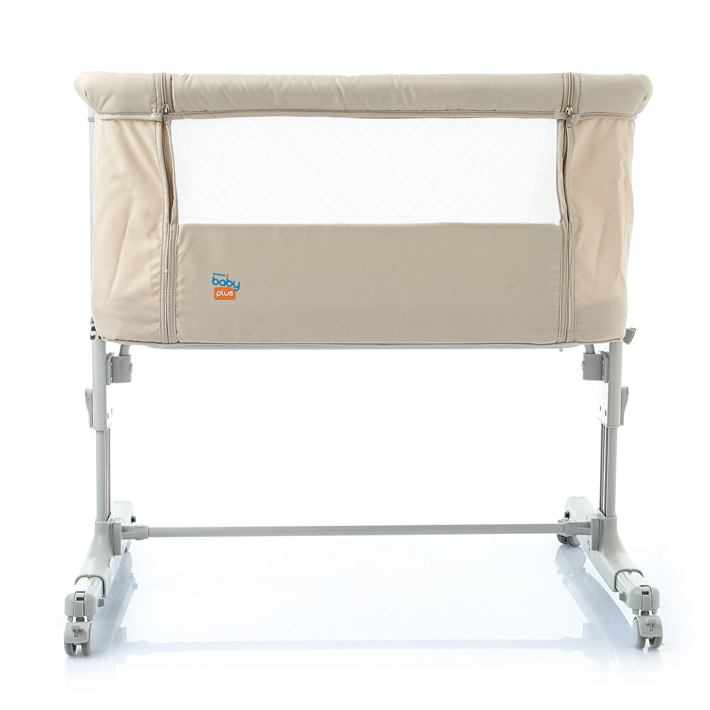 Anne Yanı Asansörlü ve Sallanabilir Bebek Beşiği Bej