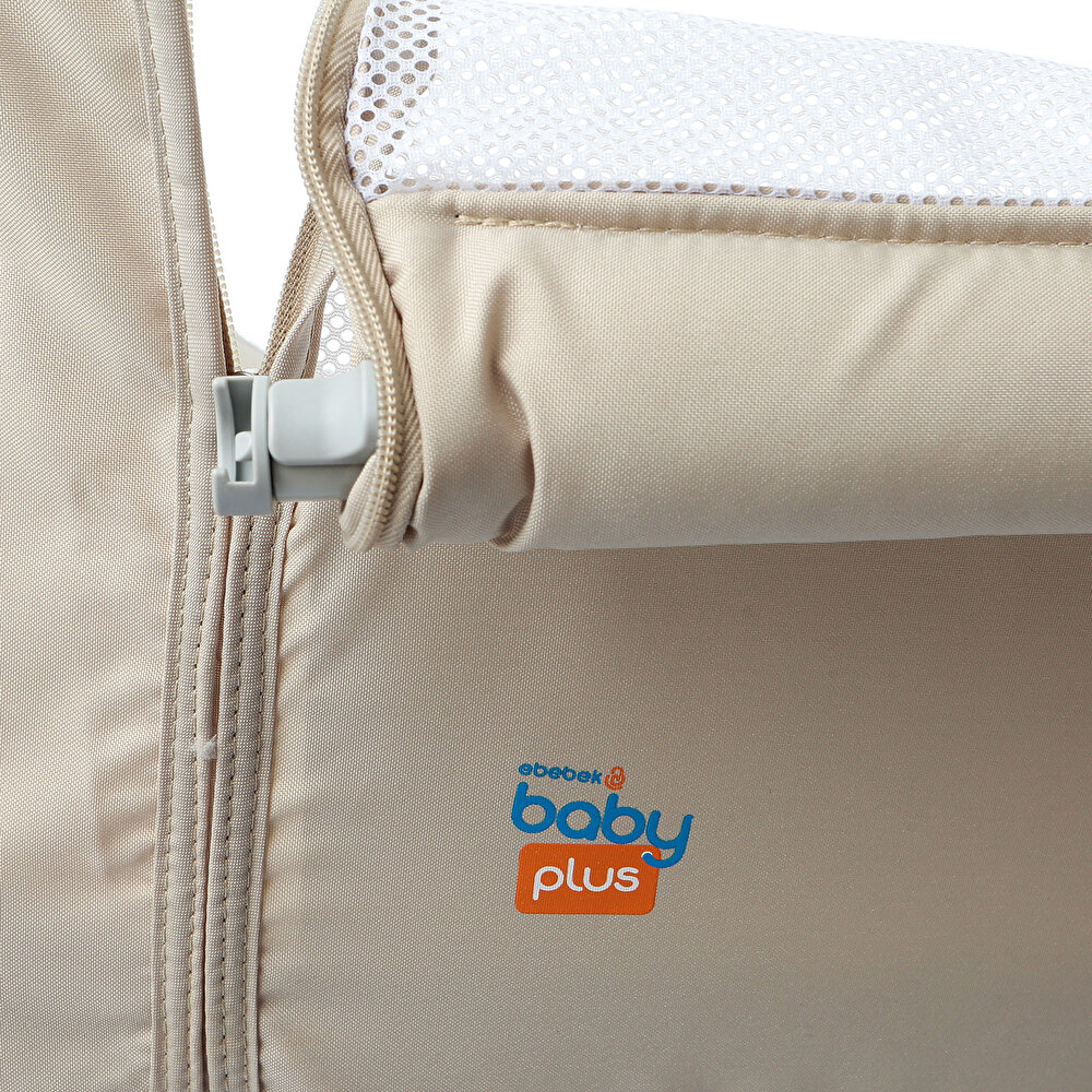 Anne Yanı Asansörlü ve Sallanabilir Bebek Beşiği Bej