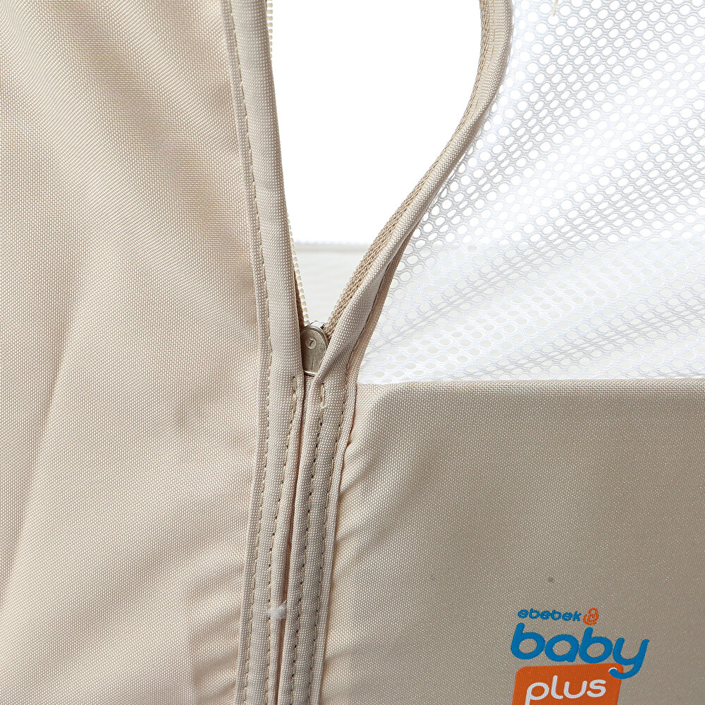 Anne Yanı Asansörlü ve Sallanabilir Bebek Beşiği Bej