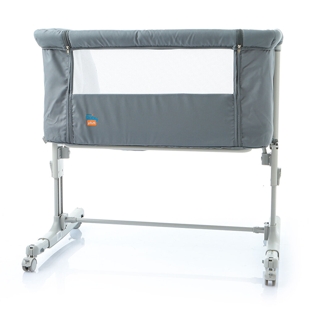 Anne Yanı Asansörlü ve Sallanabilir Bebek Beşiği Gri
