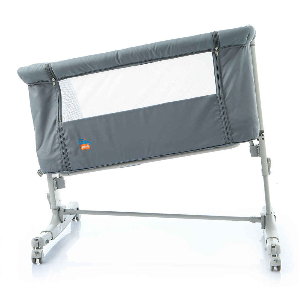 Anne Yanı Asansörlü ve Sallanabilir Bebek Beşiği Gri