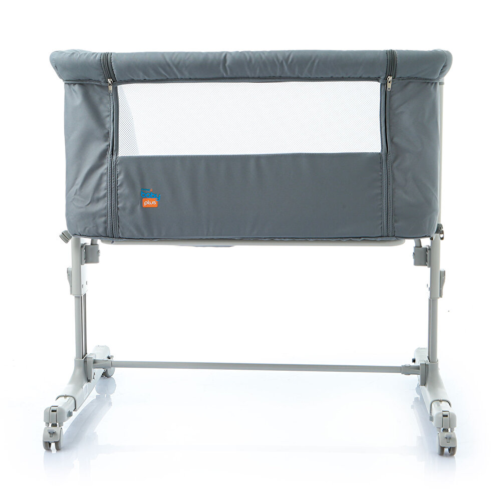 Anne Yanı Asansörlü ve Sallanabilir Bebek Beşiği Gri