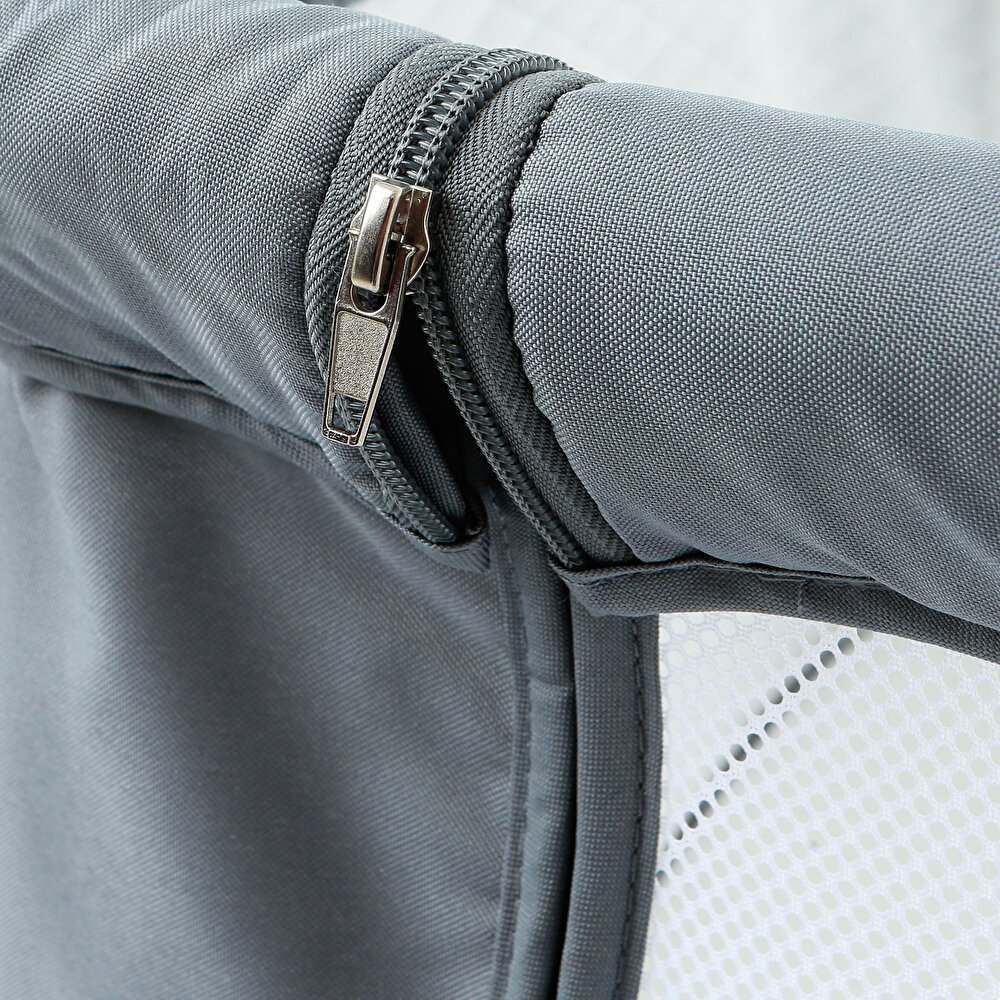 Anne Yanı Asansörlü ve Sallanabilir Bebek Beşiği Gri