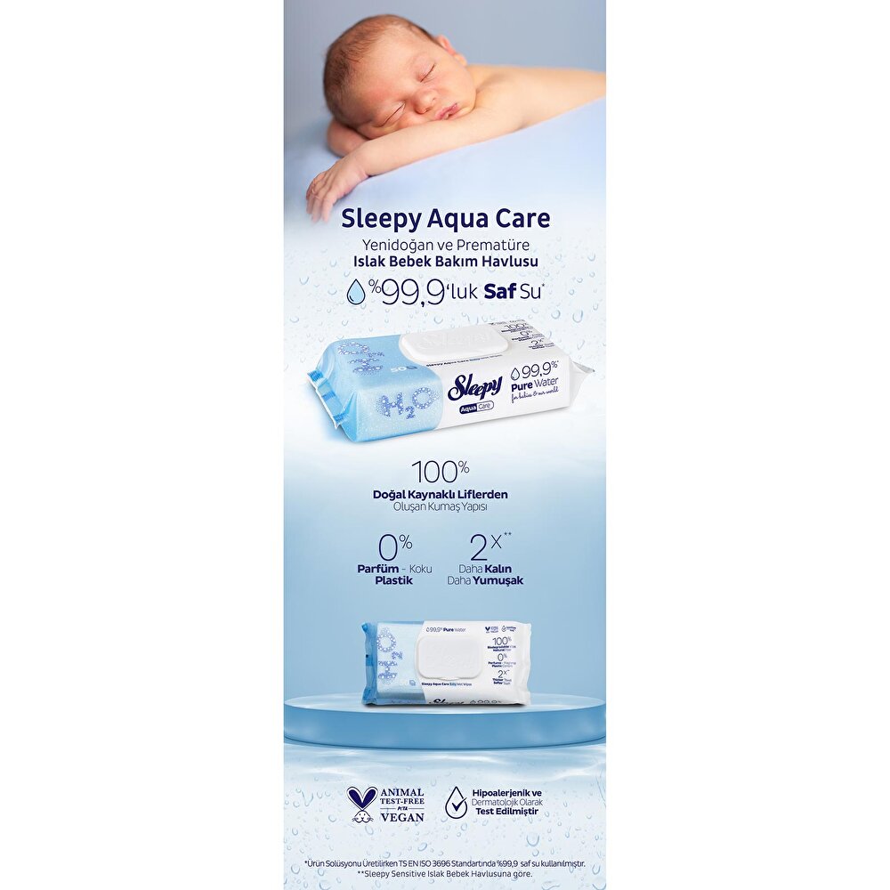 Aqua Care 50'li Islak Mendil