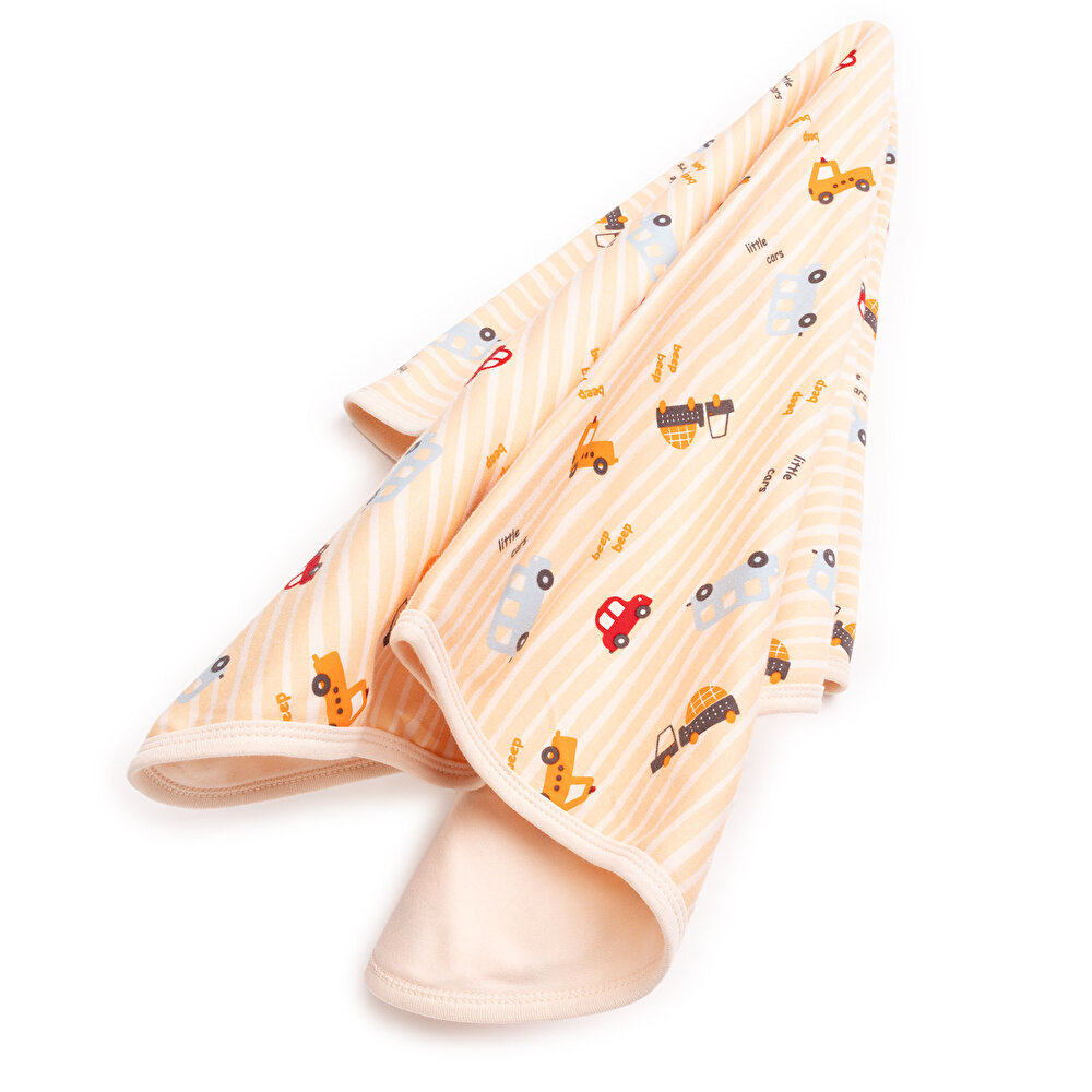 Araç Desenli Erkek Penye Battaniye Erkek Bebek