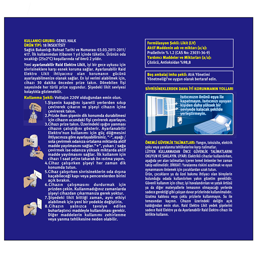 Ayarlanabilir Elektrolikit 30 Gece