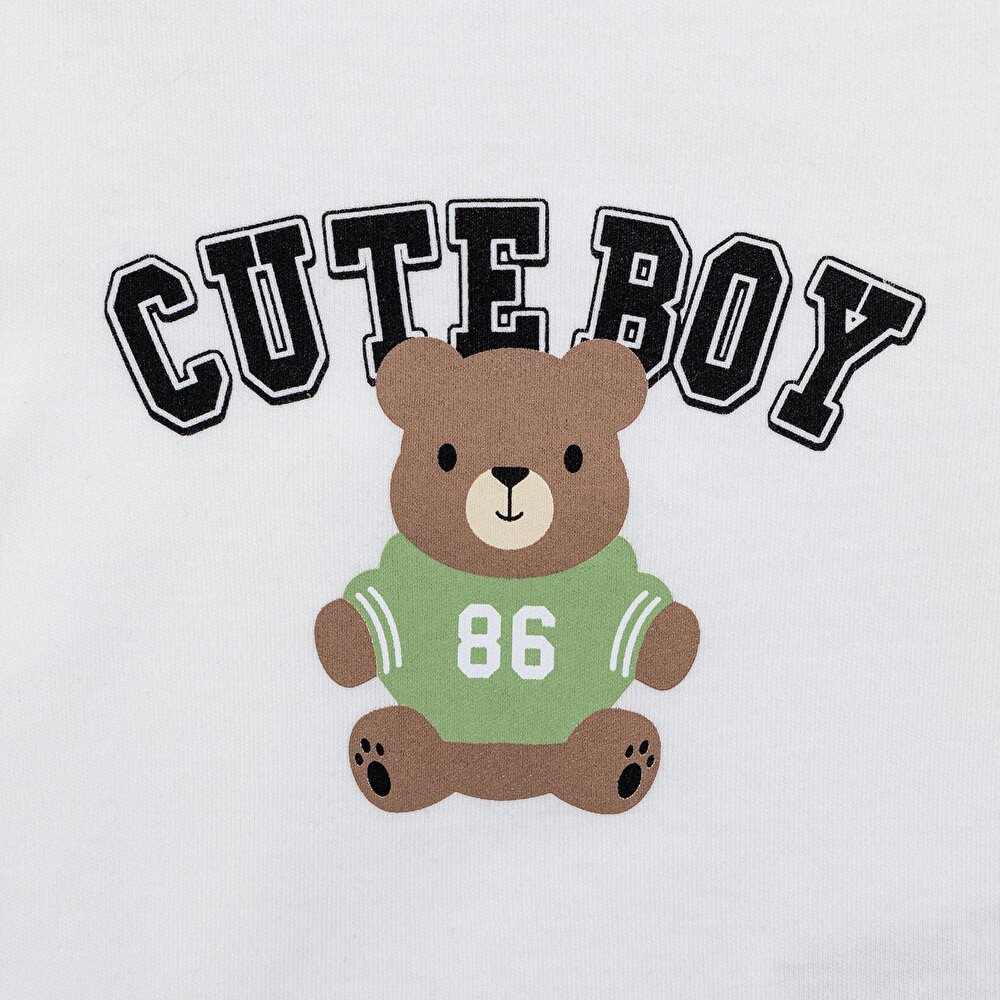 Ayı Baskılı Yenidoğan Erkek Body-Patikli Alt Erkek Bebek