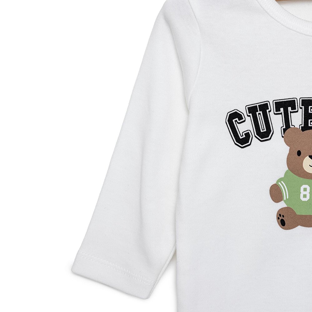 Ayı Baskılı Yenidoğan Erkek Body-Patikli Alt Erkek Bebek