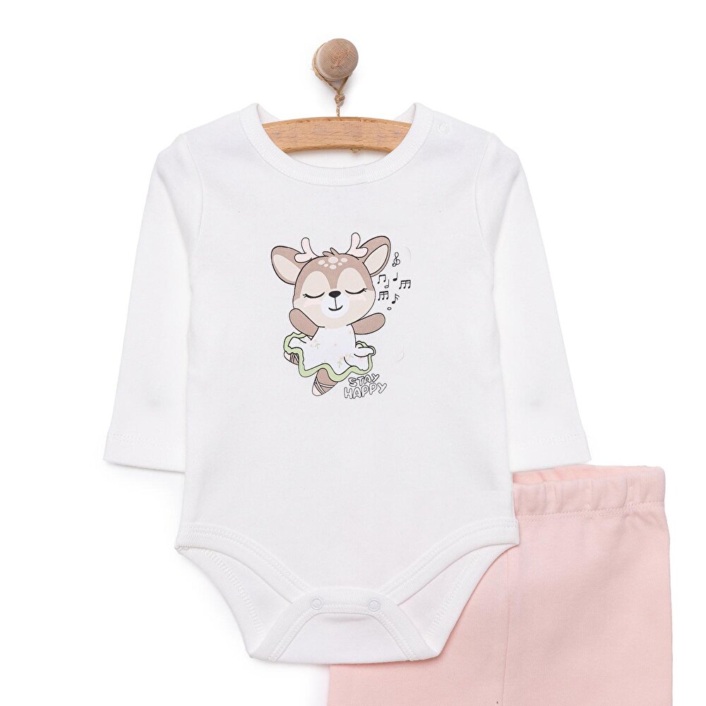 Ayı Baskılı Yenidoğan Kız Body-Patikli Alt Kız Bebek