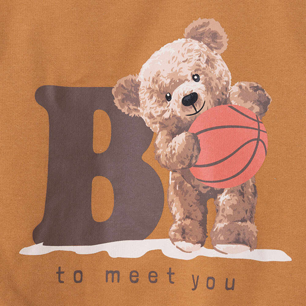 Ayıcık Baskılı Sweatshirt Erkek Bebek