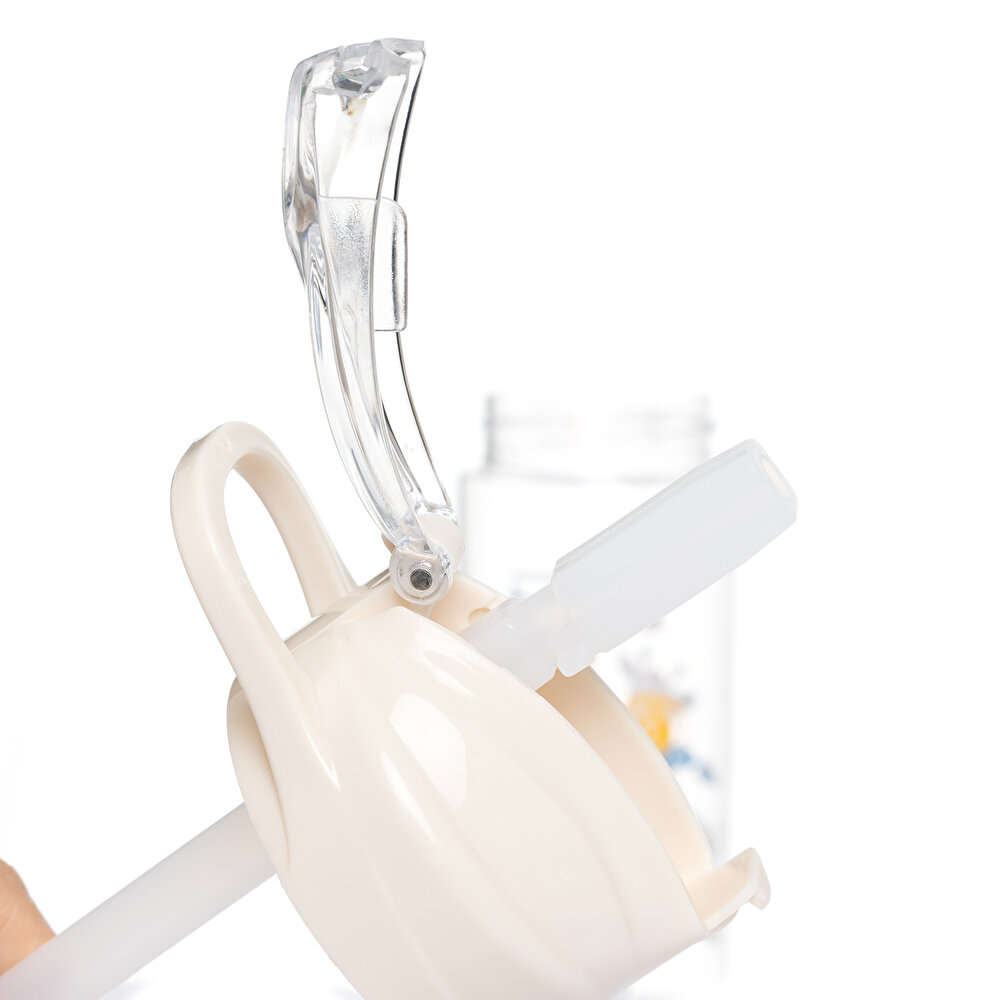 Desenli Pipetli Tritan Bebek Su Matarası 500 ml