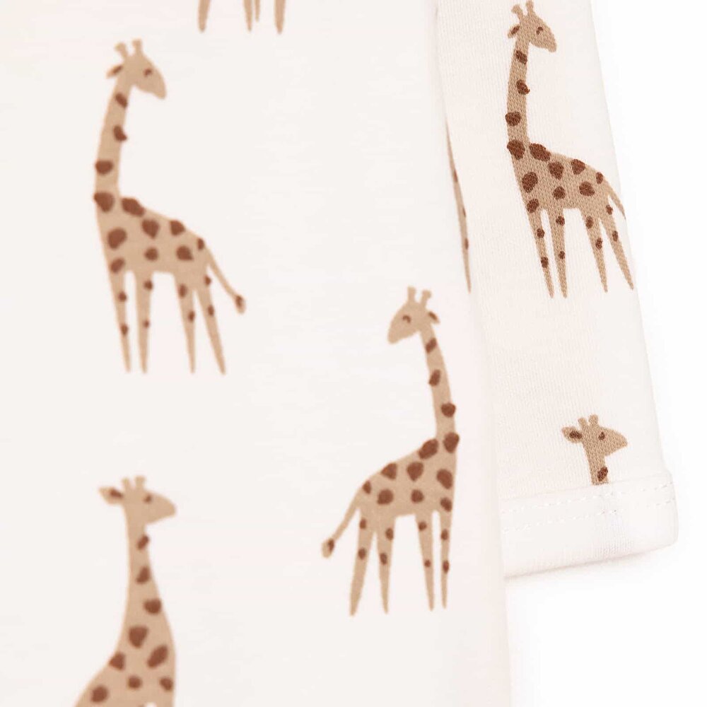 Yenidoğan Çıtçıtlı Zürafa Desenli Patikli Tulum Unisex