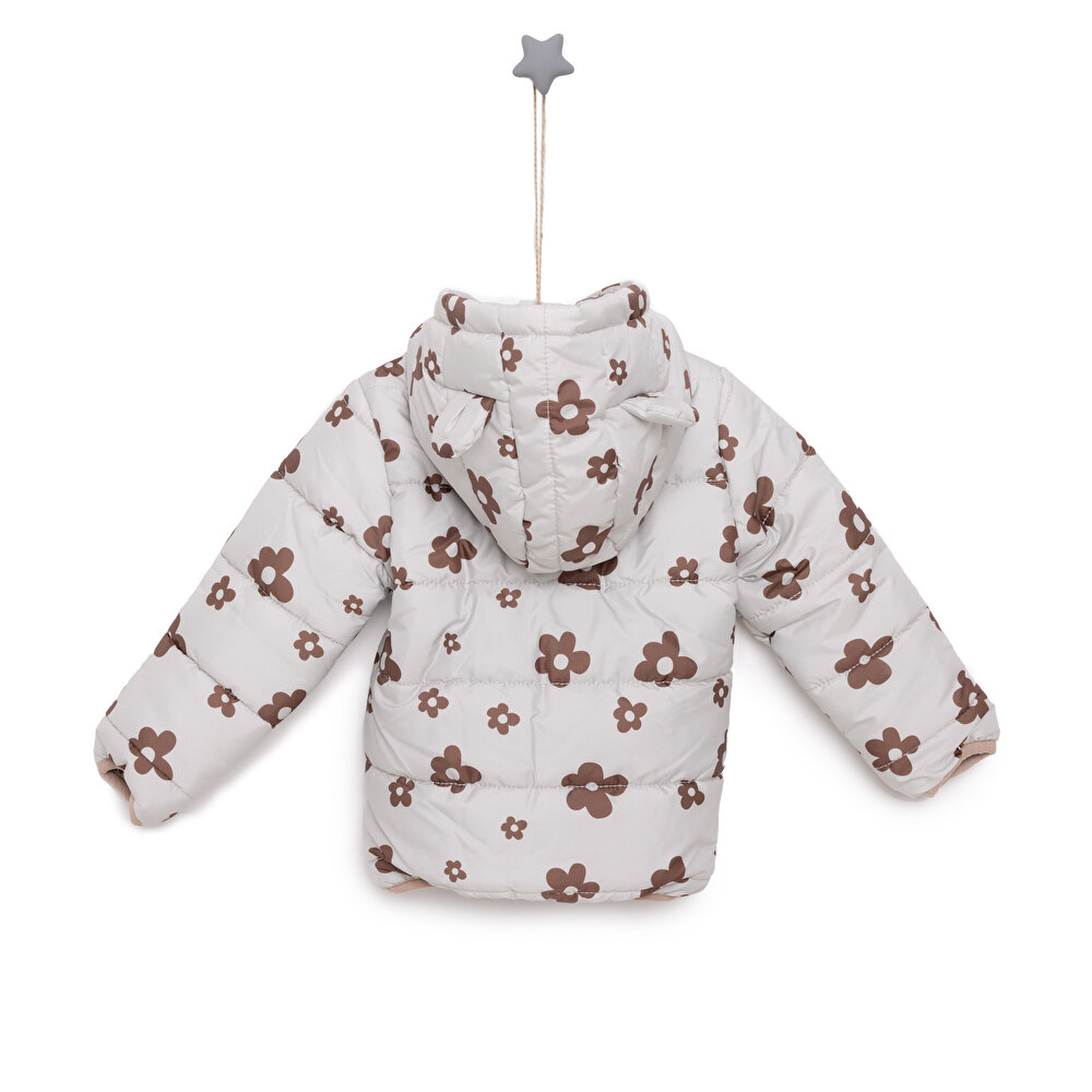 Basic Kapüşonlu Kulaklı Mont Kız Bebek