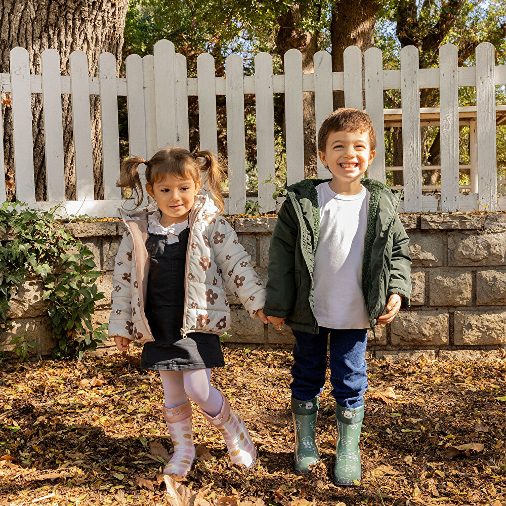 Basic Kapüşonlu Kulaklı Mont Kız Bebek