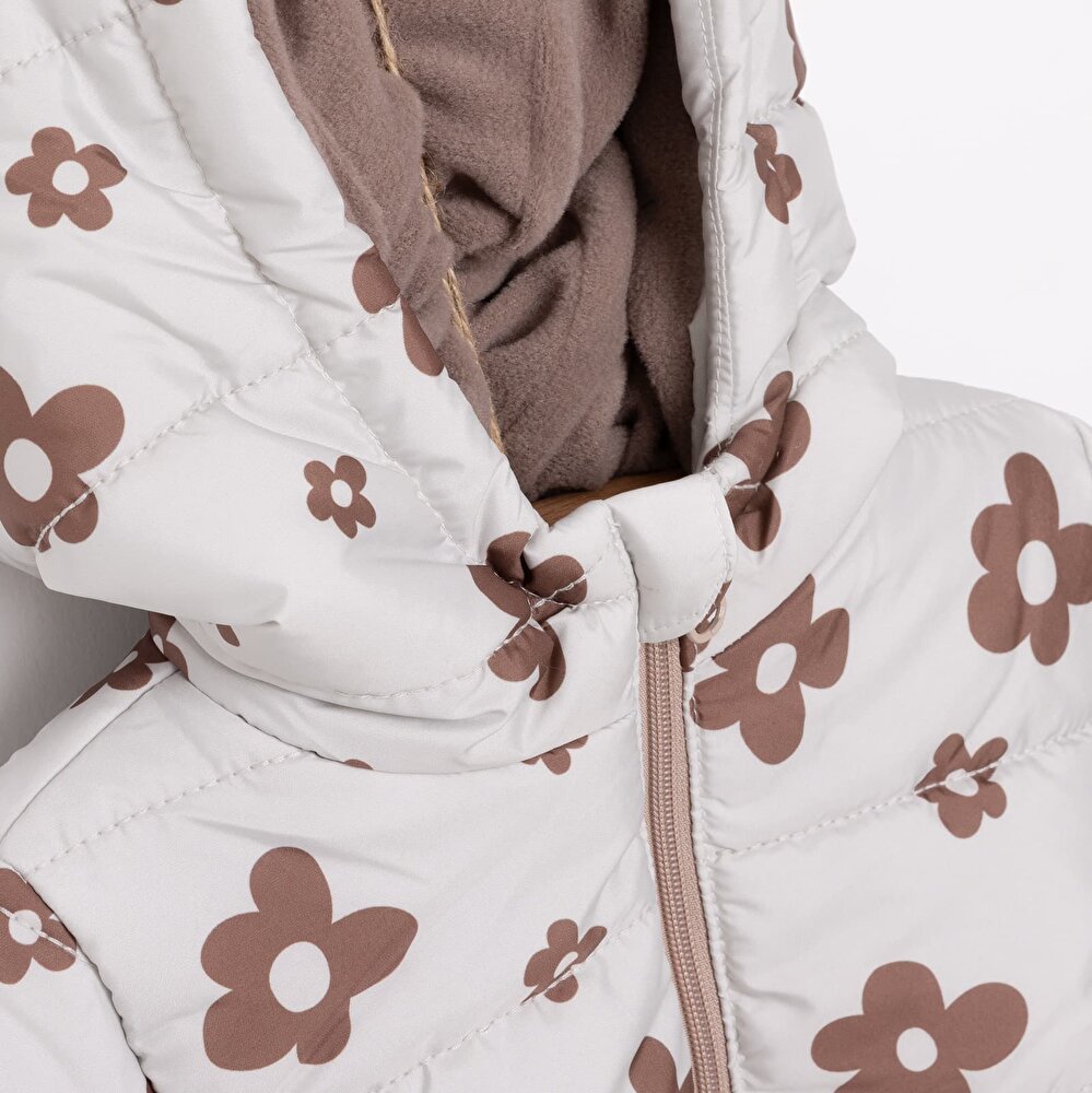 Basic Kapüşonlu Kulaklı Mont Kız Bebek