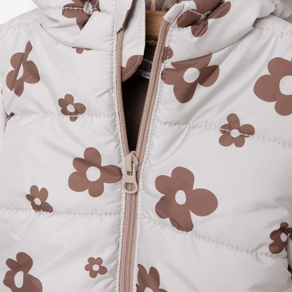 Basic Kapüşonlu Kulaklı Mont Kız Bebek