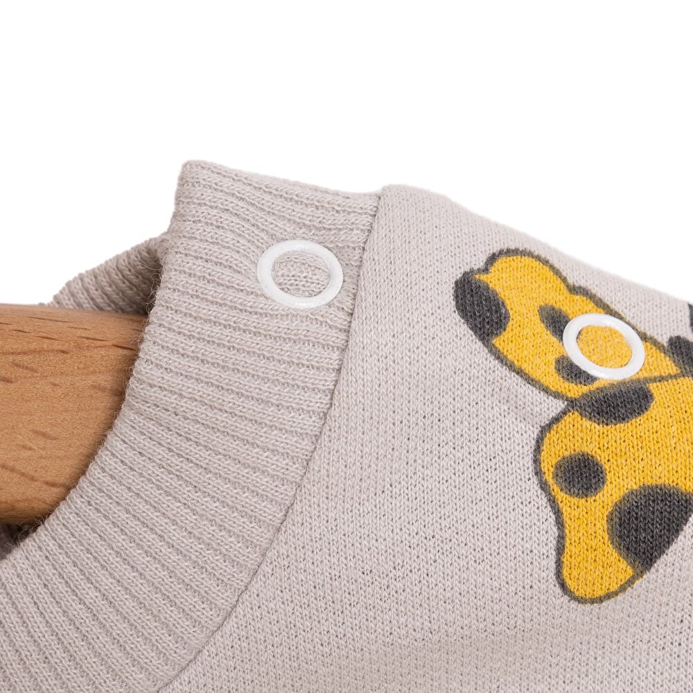 Basic Az Şardonlu Kelebek Desenli Sweatshirt Kız Bebek