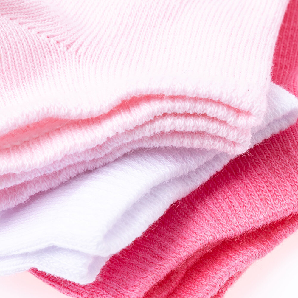 Düz Renkli Kız 3'lü Bilek Çorap Kız Bebek