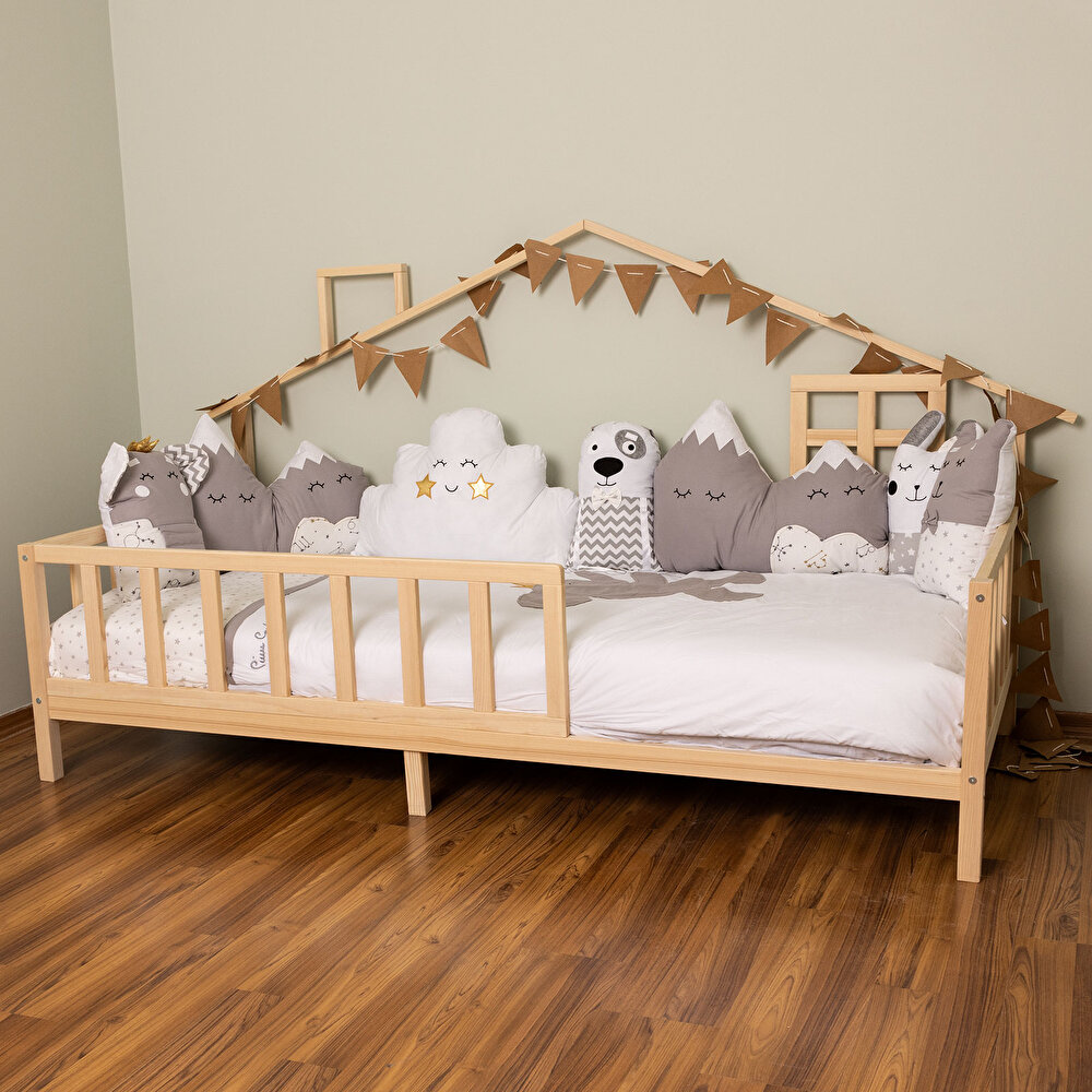 Arkası Çatılı Montessori Karyola 90x190 cm