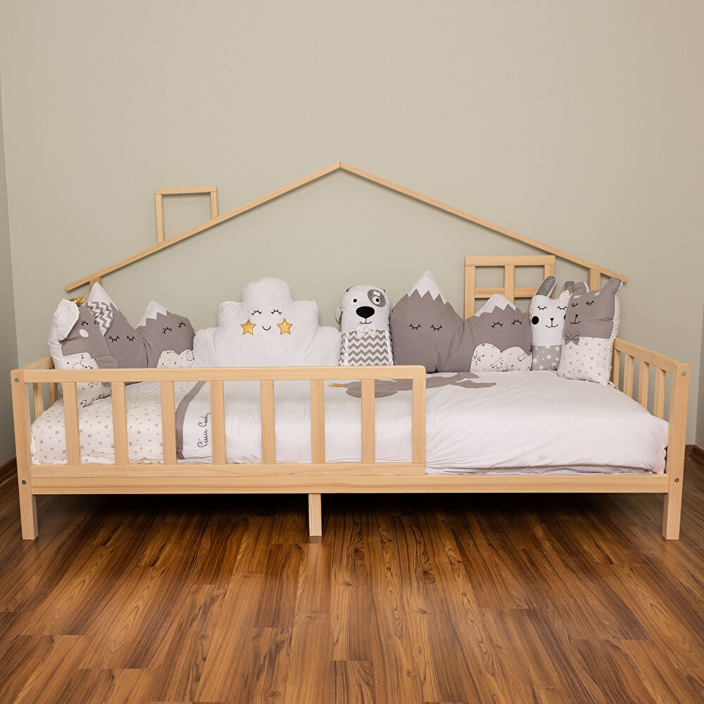 Arkası Çatılı Montessori Karyola 90x190 cm