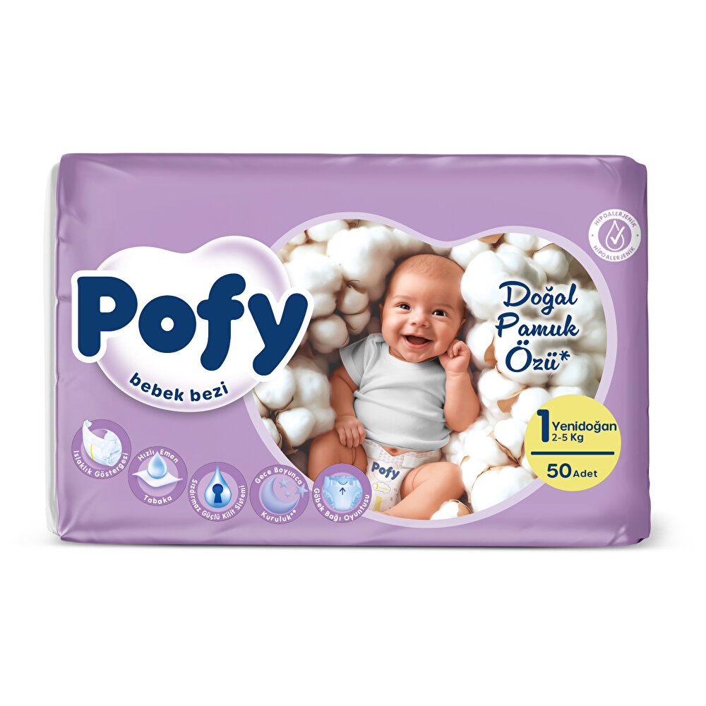 Yenidoğan 1 Bebek Bezi 2-5 kg 50 Adet