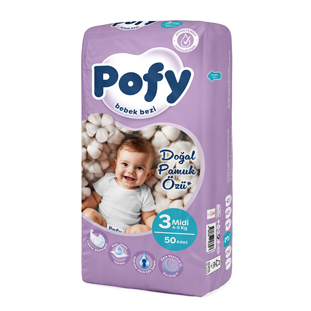 Midi 3 Numara Bebek Bezi 4-9 kg 50 Adet