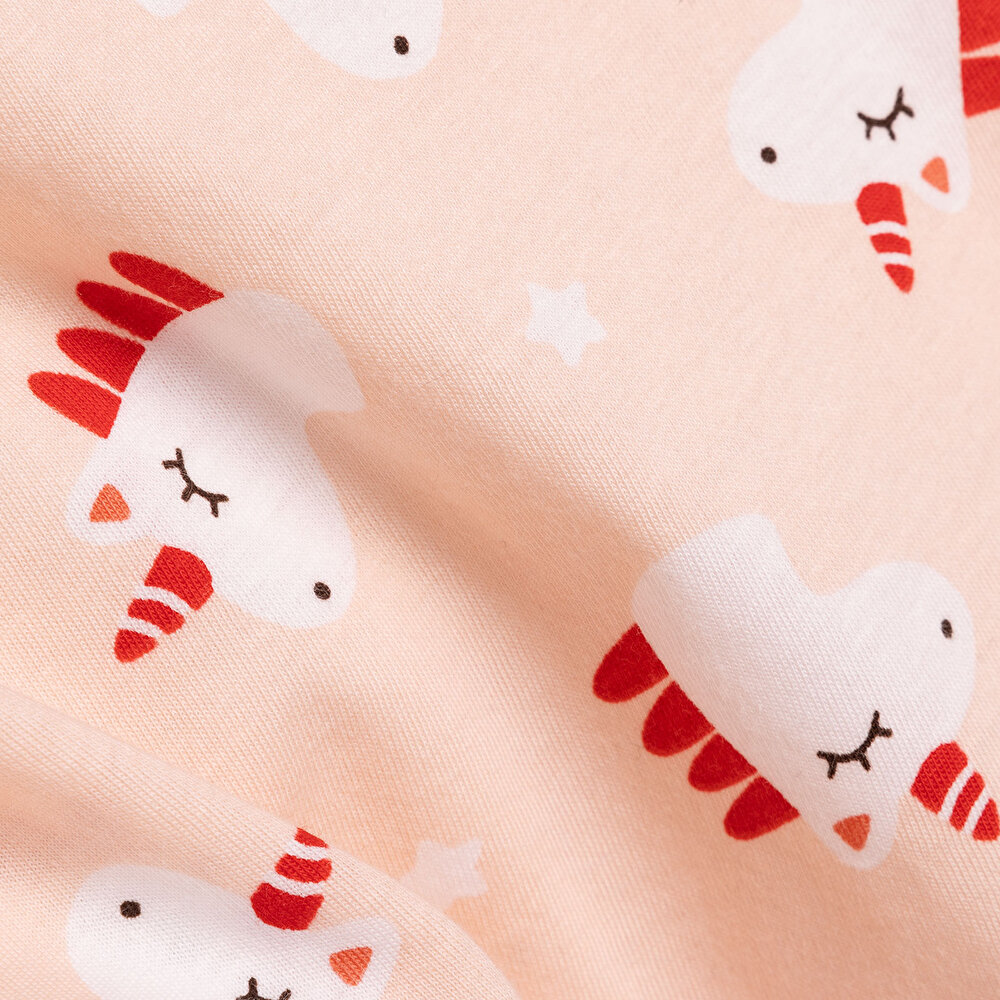 Kısa Kol Unicorn Desenli Bisiklet Yaka Pijama Takımı