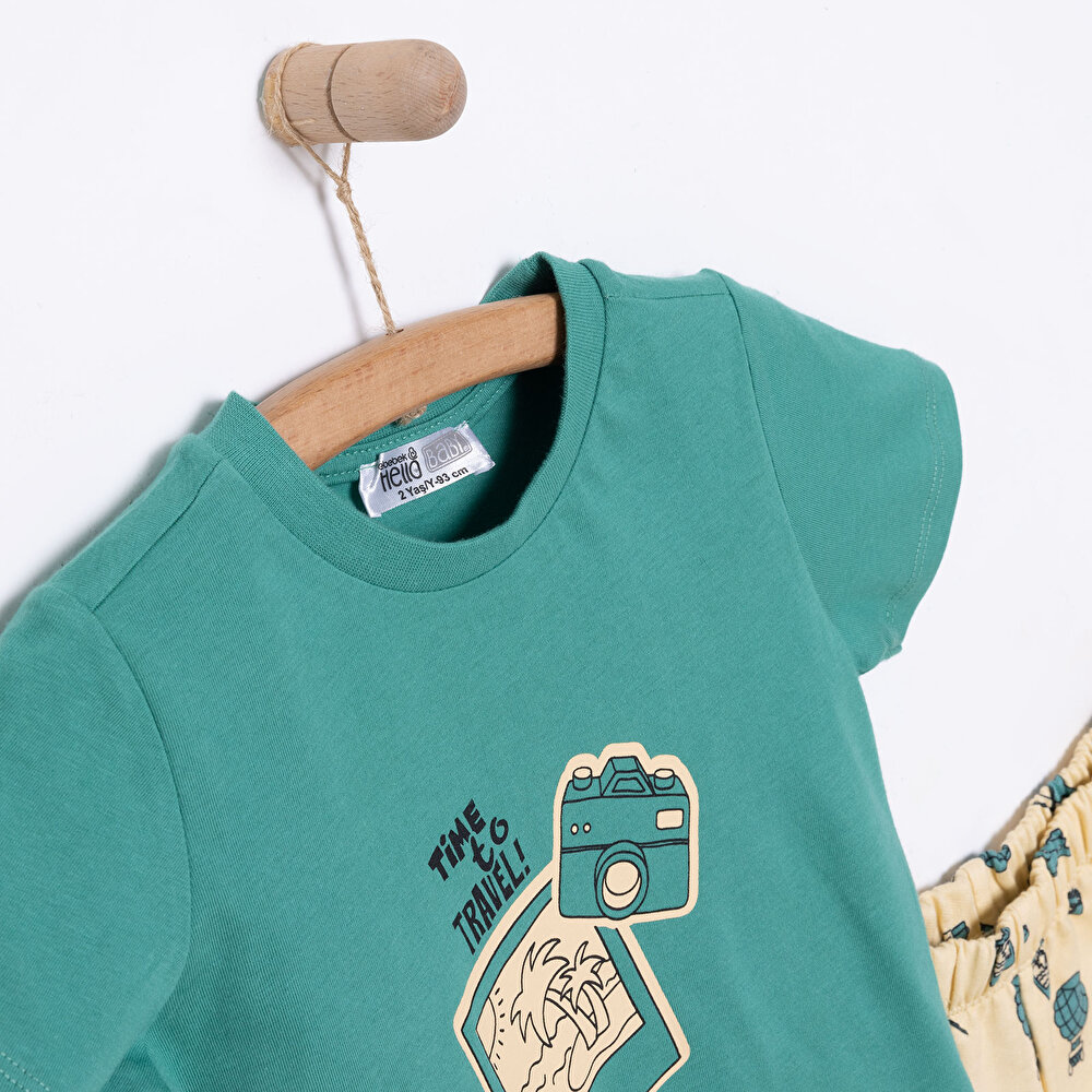 Basic Erkek Seyahat Baskılı Şortlu Takım Erkek Bebek