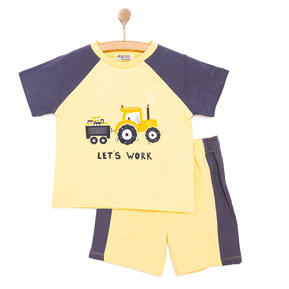 Cars&Roads Traktör Baskılı Erkek Tshirt-Şort Erkek Bebek