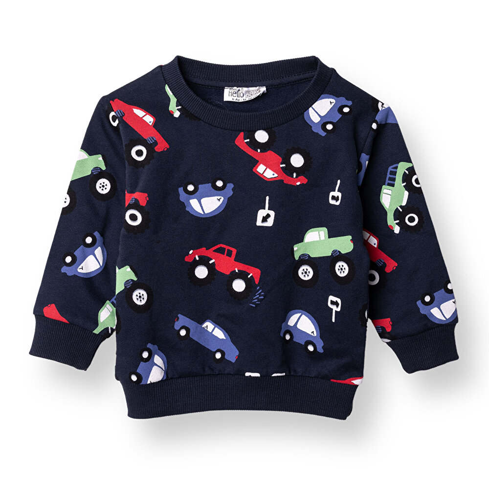 Erkek Bebek Sweatshirt Bisiklet Yaka Uzun Kol