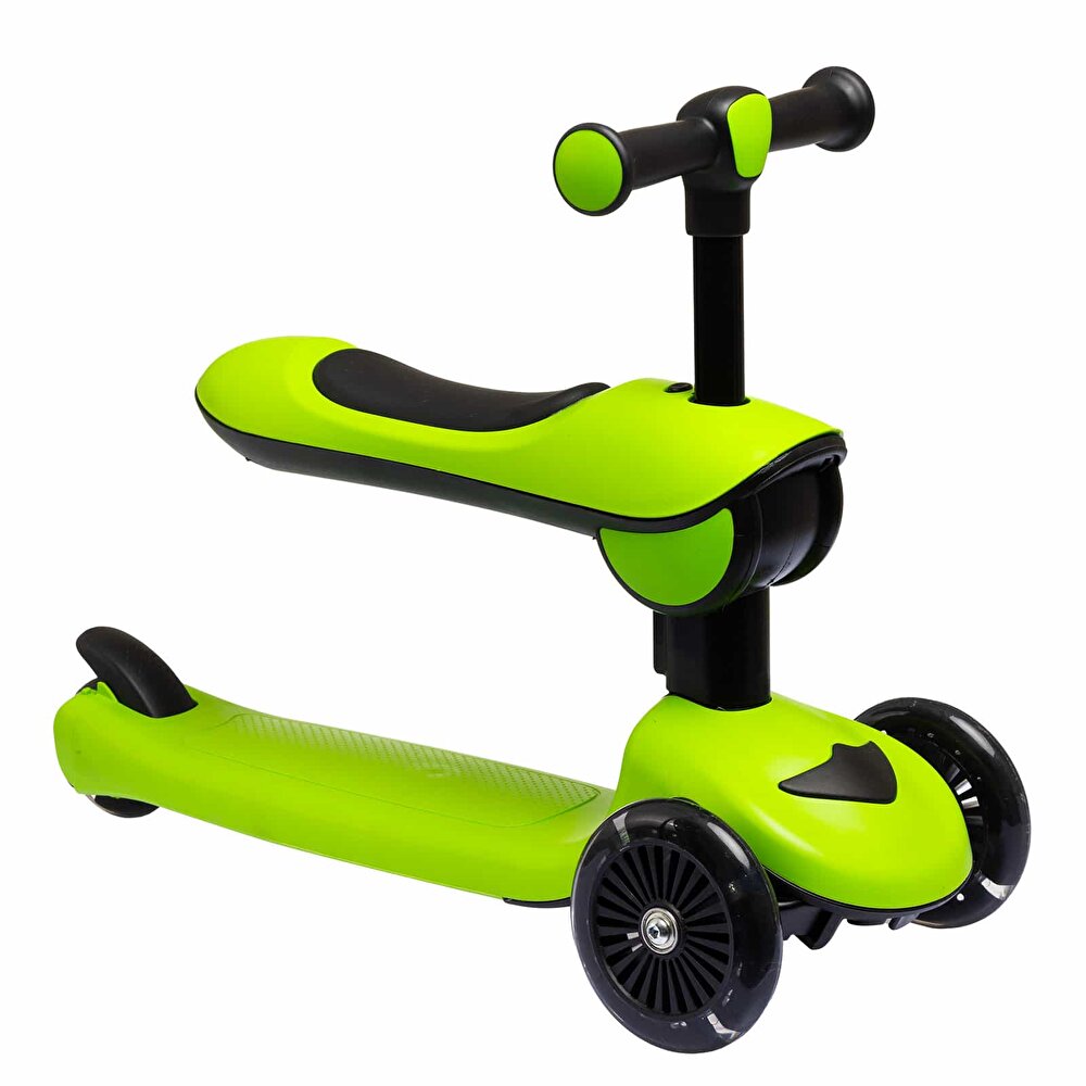 Funride Oturmalı Işıklı Scooter Yeşil