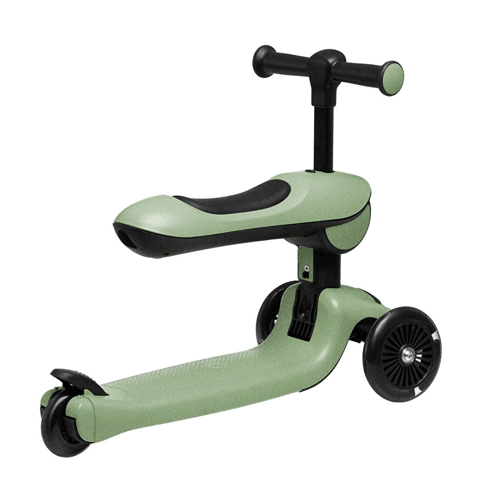 Funride oturmalı, tekerlekleri ışıklı scooter mint yeşili