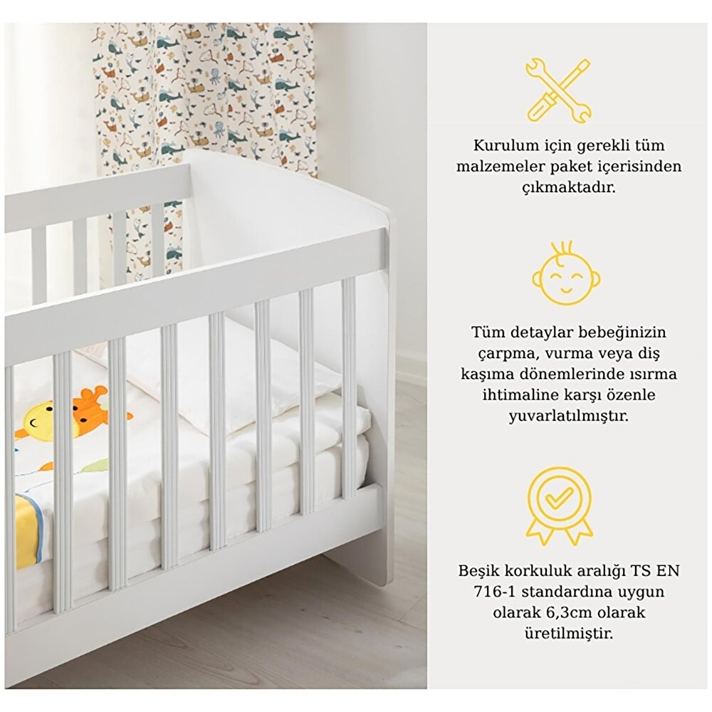 Crib2 Sallanabilir ve Sabitlenebilir Beşik 60x120 cm