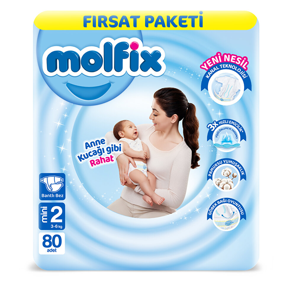 Bebek Bezi 2 Beden Mini Fırsat Paketi 3-6 kg 80 Adet