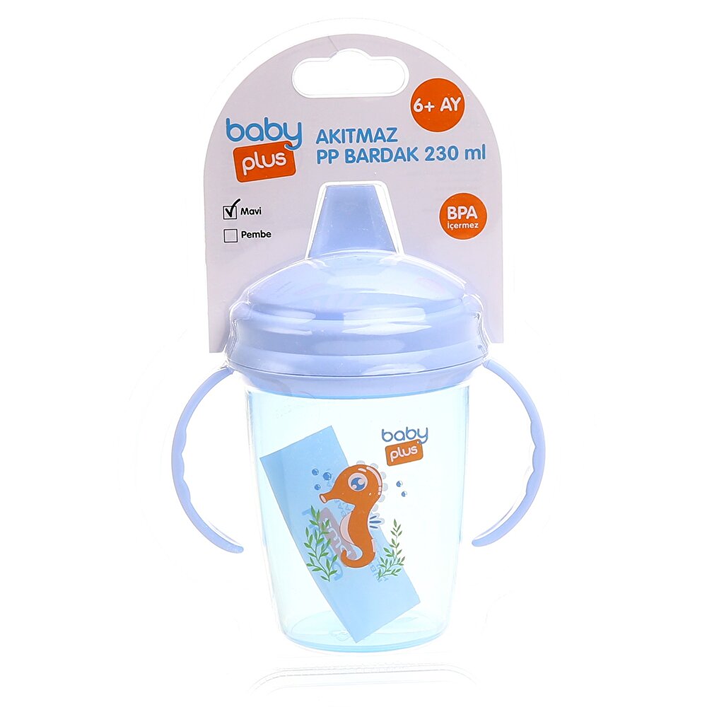Akıtmaz PP Alıştırma Bardağı 6+ Ay 230 ml Mavi