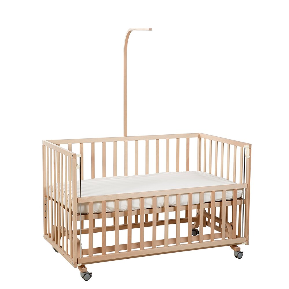 Doğal Ahşap Asansörlü ve Sallanabilir Beşik 70X130 cm