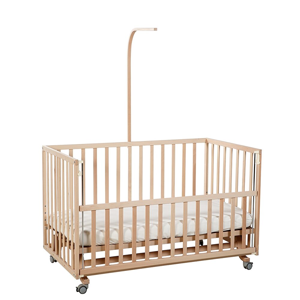 Doğal Ahşap Asansörlü ve Sallanabilir Beşik 70X130 cm