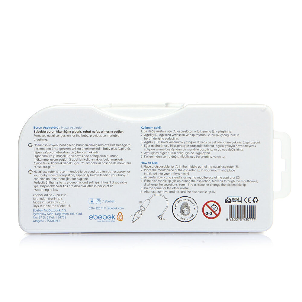 Bebek Nazal Burun Aspiratörü