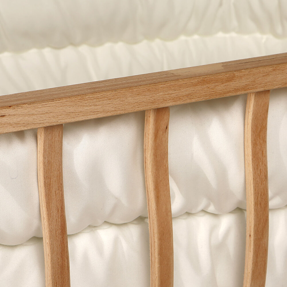 Ahşap Sallanabilir ve Tekerlekli Sepet Beşik