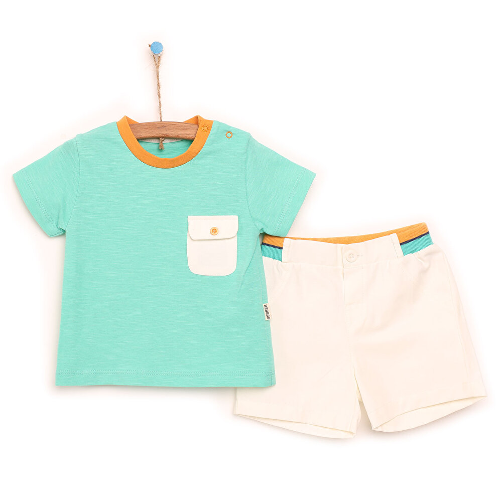 Baby Shark Cep Detaylı Tshirt-Şort Takım Erkek Bebek