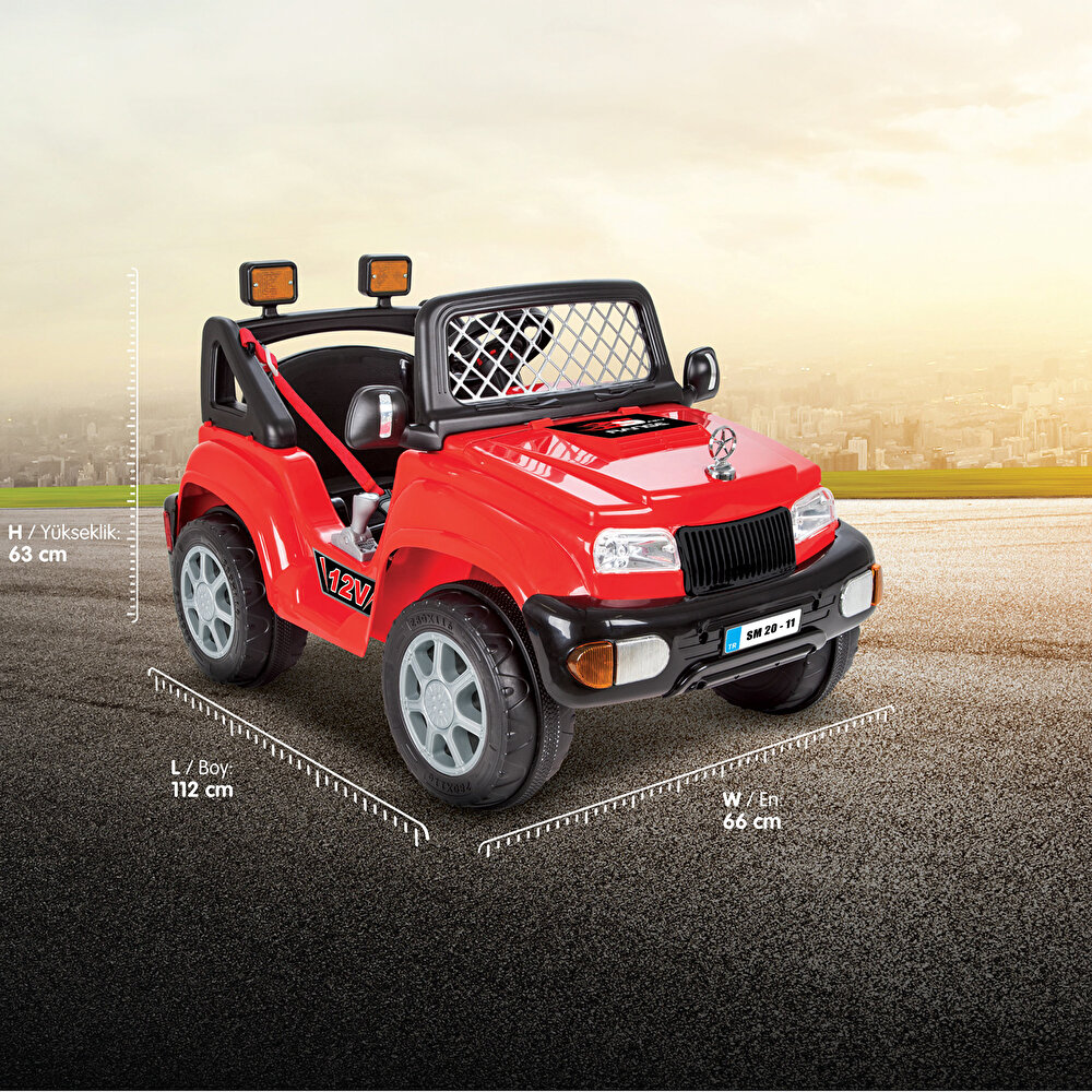 12 V Akülü Araba Uzaktan Kumandalı 4*2  Kırmızı