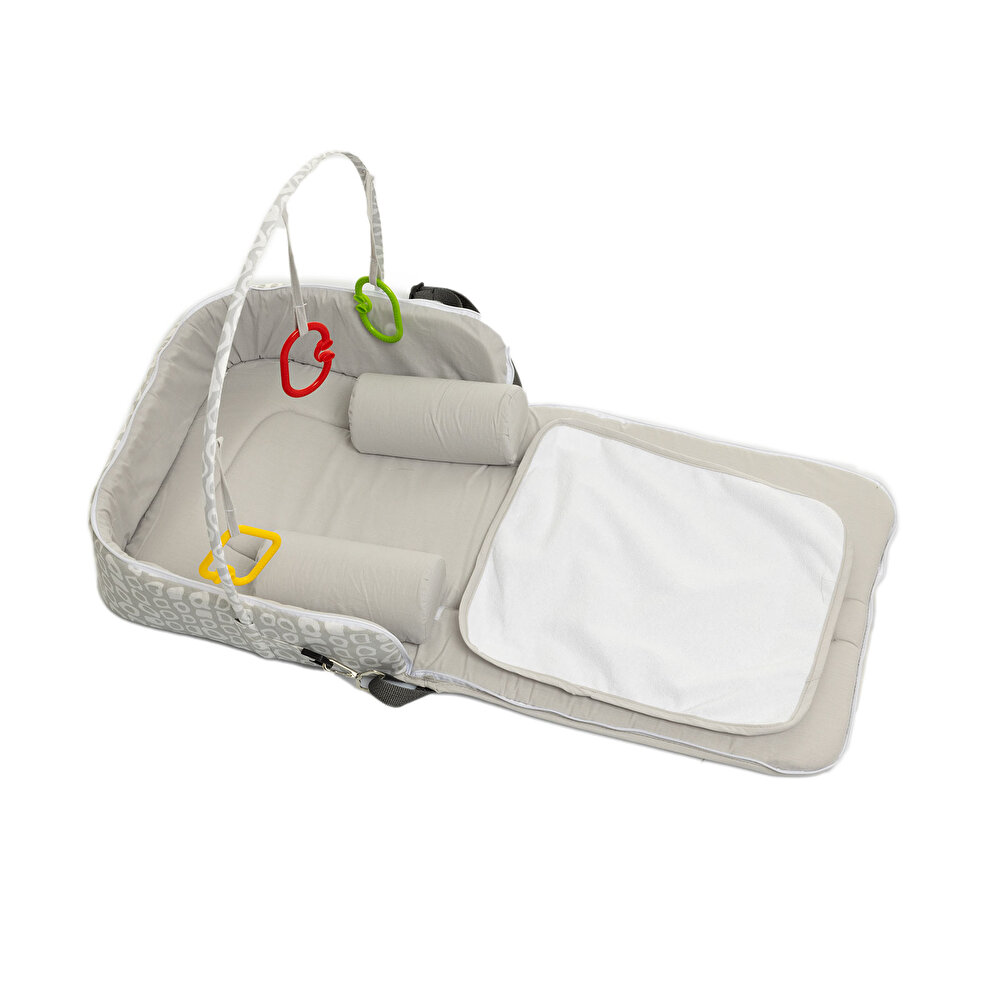 Babynest Portatif Çanta Yatak Gri