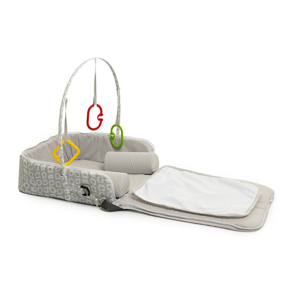Babynest Portatif Çanta Yatak Gri