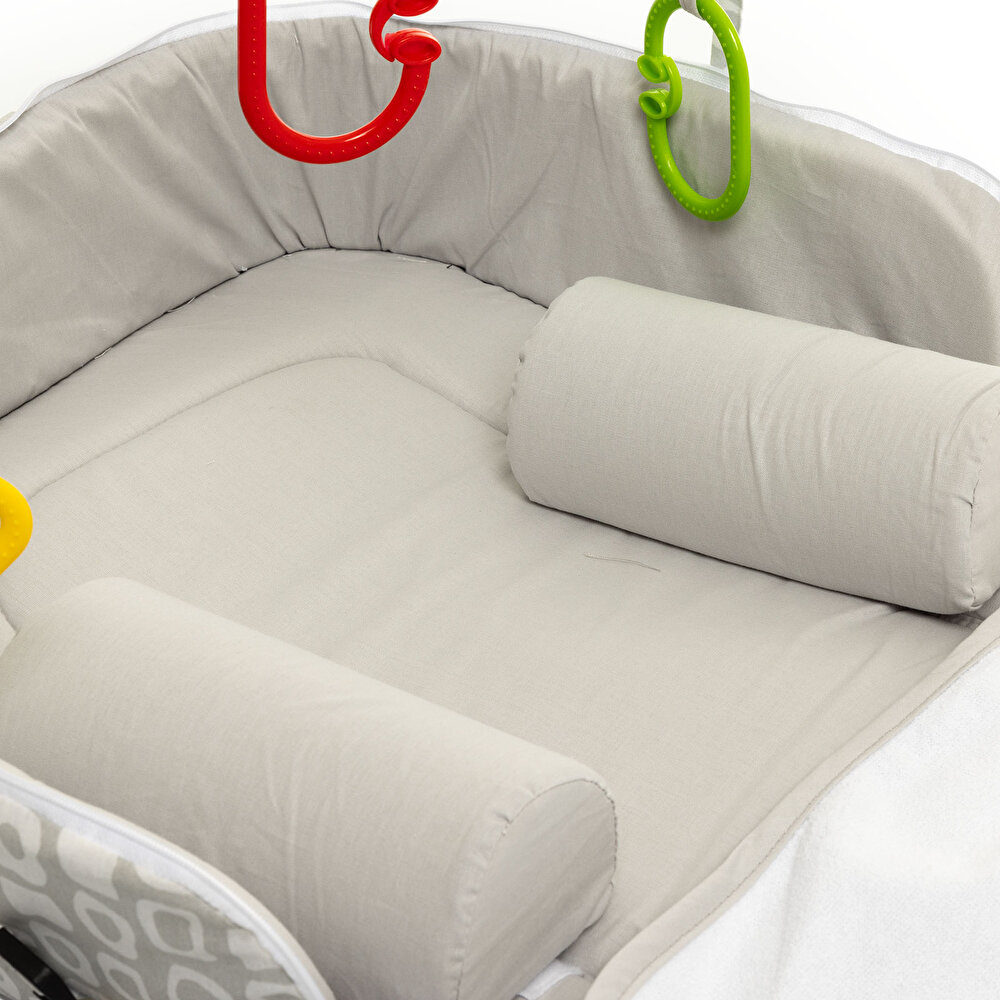 Babynest Portatif Çanta Yatak Gri
