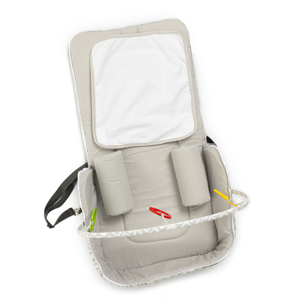 Babynest Portatif Çanta Yatak Gri