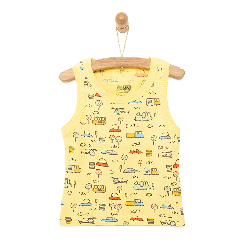 Basic Araba Baskılı Atlet Tshirt Erkek Bebek
