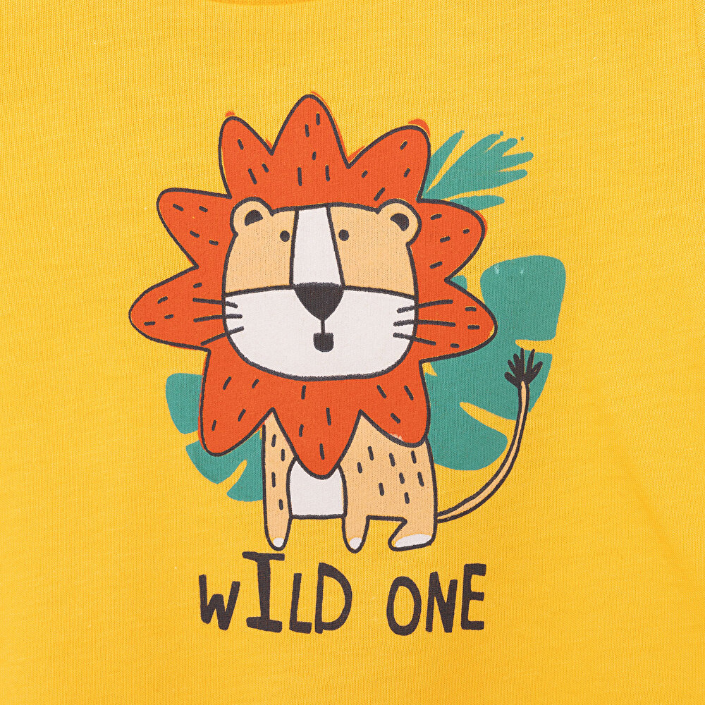 Basic Aslan Baskılı Tshirt Erkek Bebek