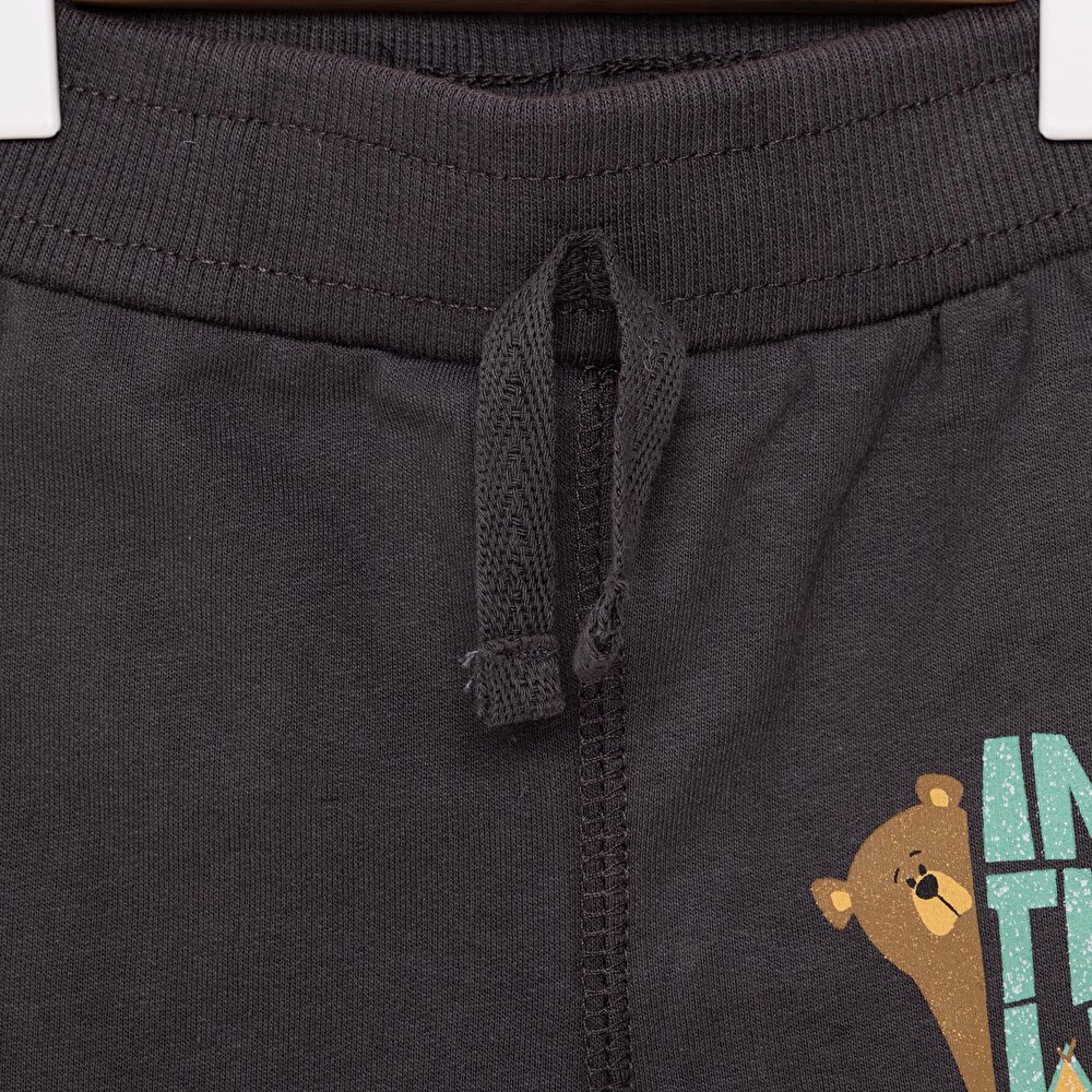 Basic Ayı Baskılı Az Şardonlu Eşofman Alt Unisex